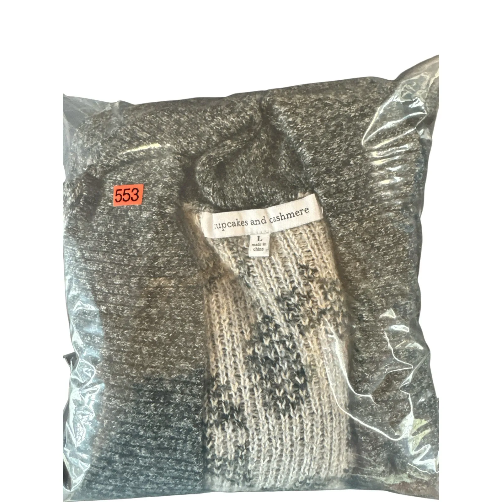 Cupcakes & Cashmere Molly Leopard Jacquard Open Cardigan – Gray – L - Image 7