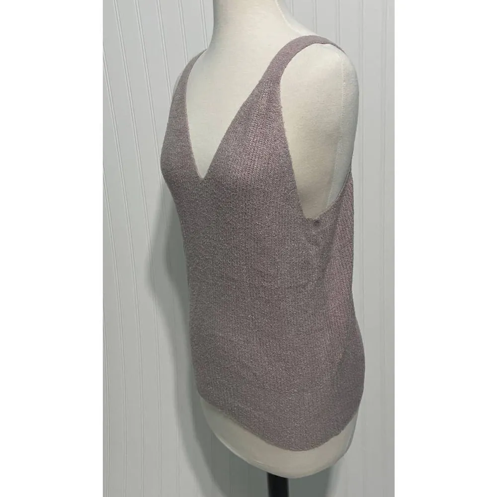 Joie‎ Soft Knit Sweater Tank Top Sleeveless V Neck Top Purple XL Extra Large - Image 10