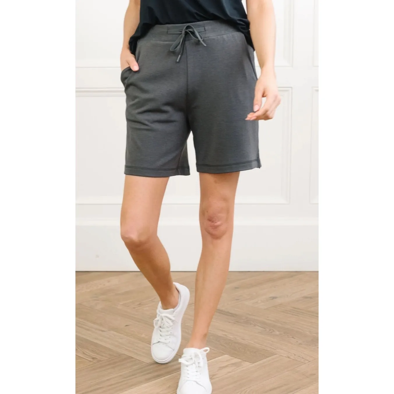Cozy Earth Women's Set of 3 Brushed Bamboo Shorts in Gray and White. Size S - Image 2