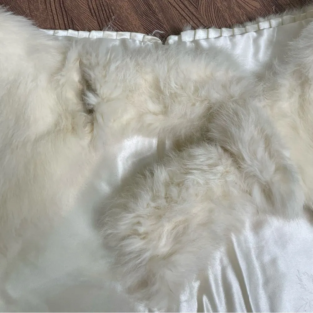 Vintage 60s Fox Fur Stole Bridal Wedding Shawl Stole Wrap Plush Real MCM Cape OS White Size undefined - Image 6