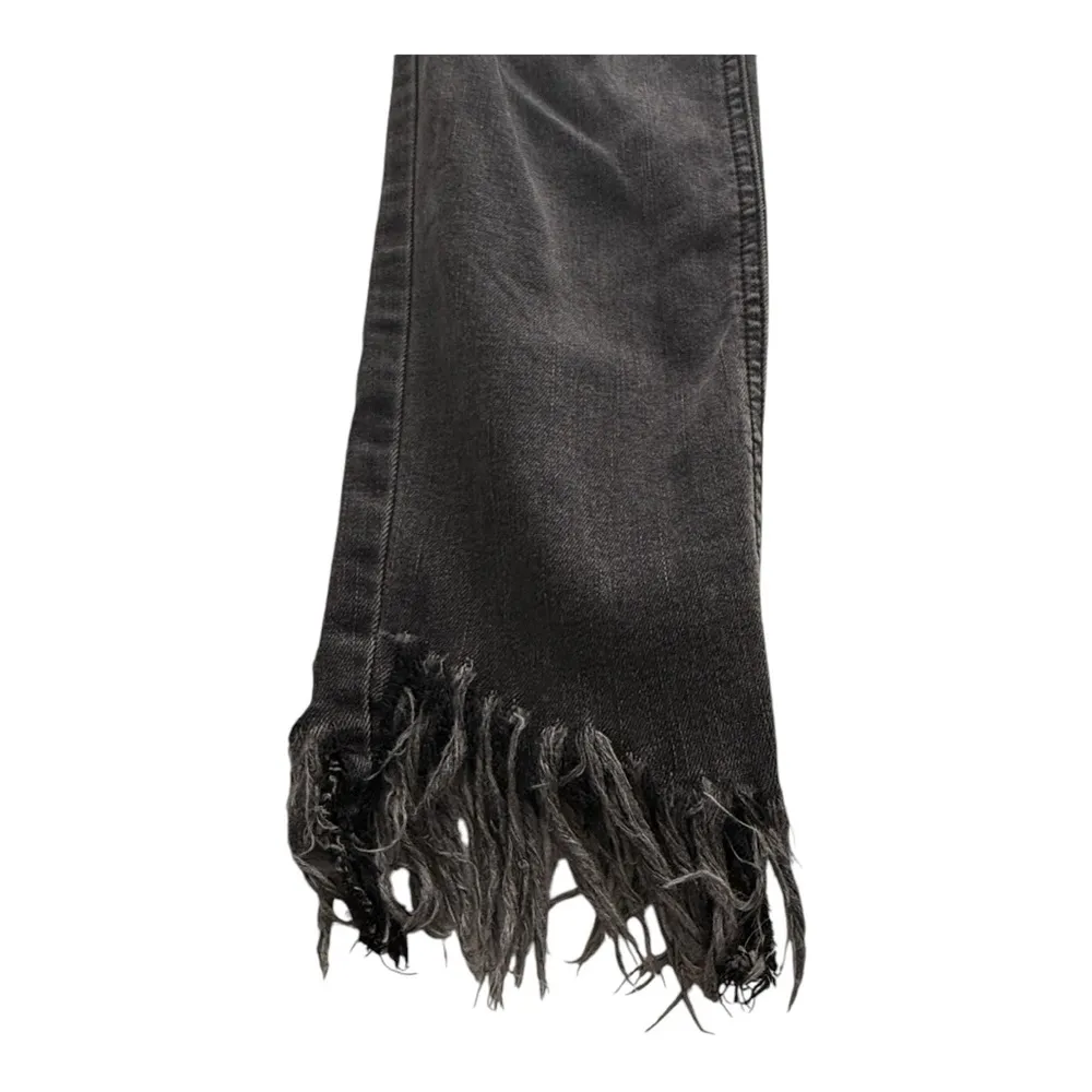 Free People Skinny Jeans Size 26 Gray Black Great Heights Frayed Hem Distressed - Image 3