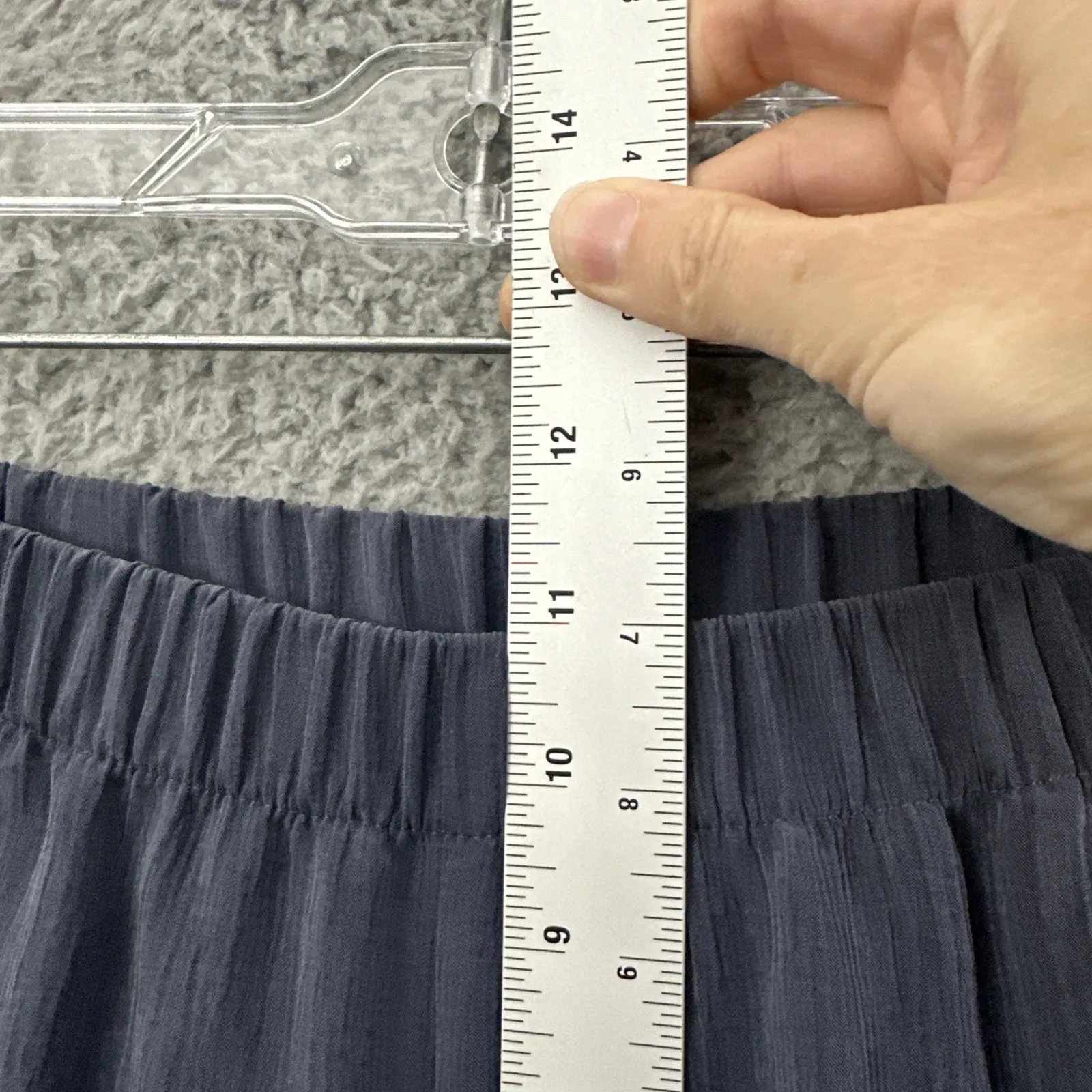 J. Jill PureJill Sand Washed Pants Wide Leg Pull On Lagenlook Boho Women Medium Blue - Image 7