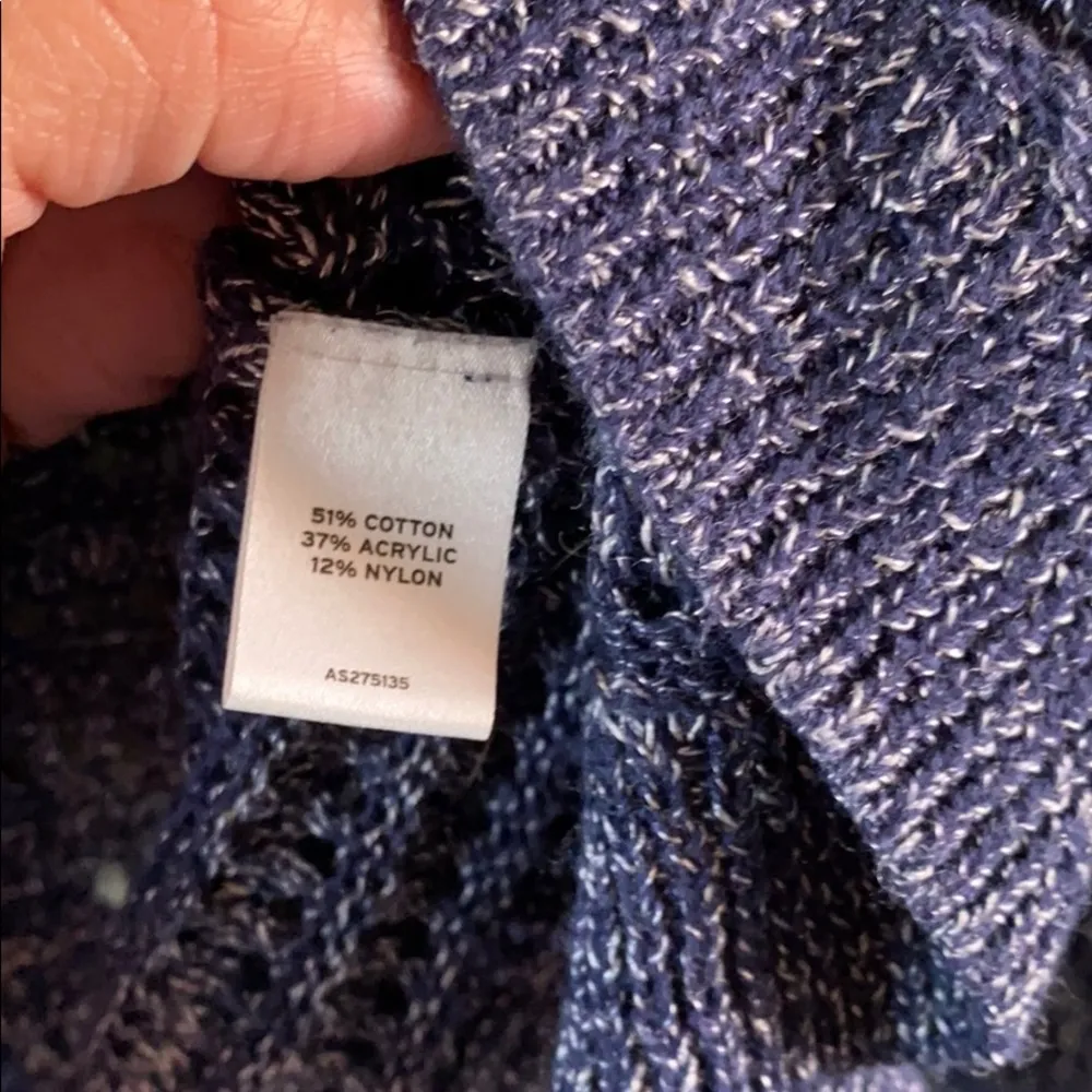 Amber sun oversized open knit sweater sz M blue Size M - Image 5