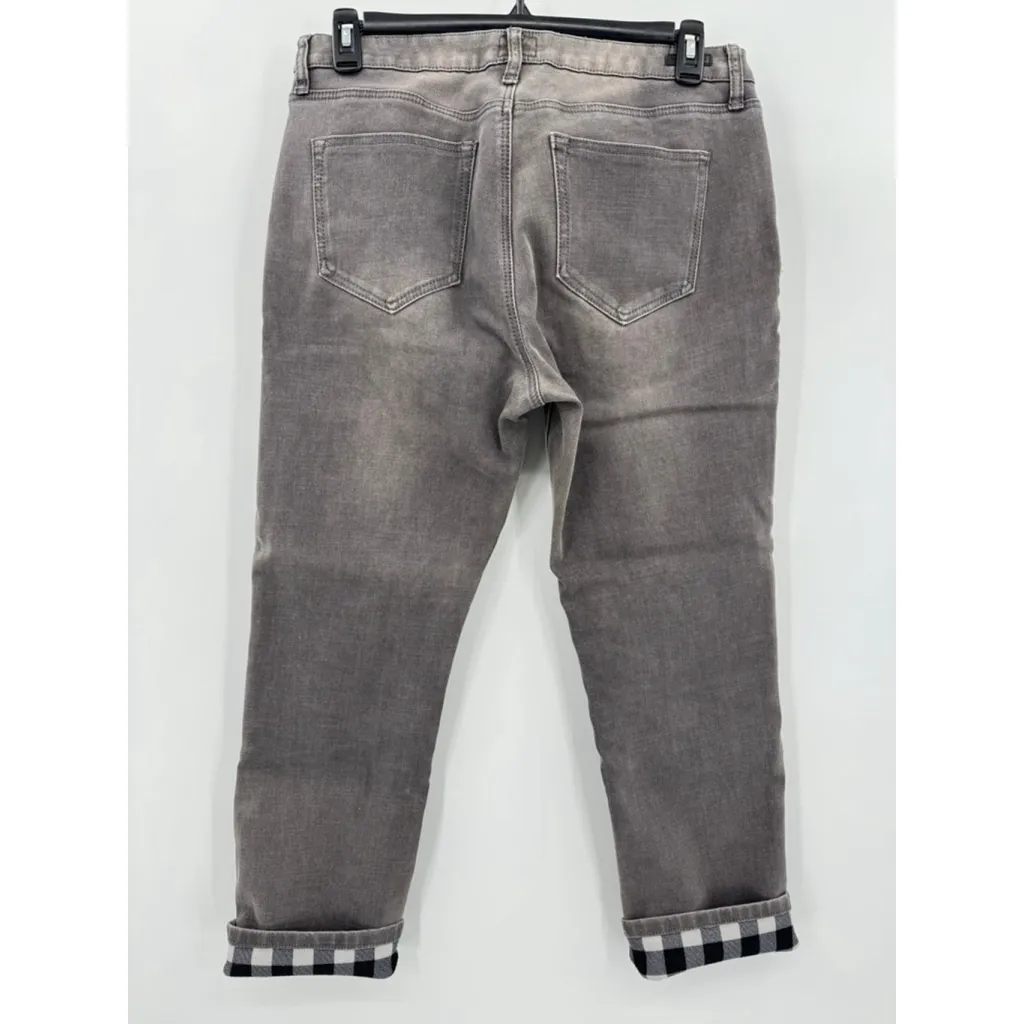 Weatherproof Vintage Series Flannel Lined Work Jeans Gray Plaid Lining Size 12 - Image 3