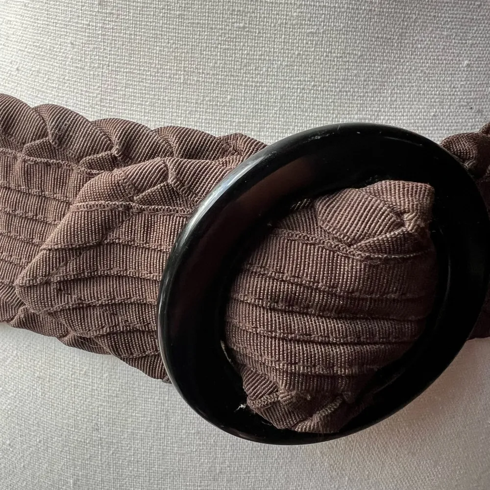 Brown Textured Vintage brown crinkle belt. 32 inches 2 inch wide - Image 7