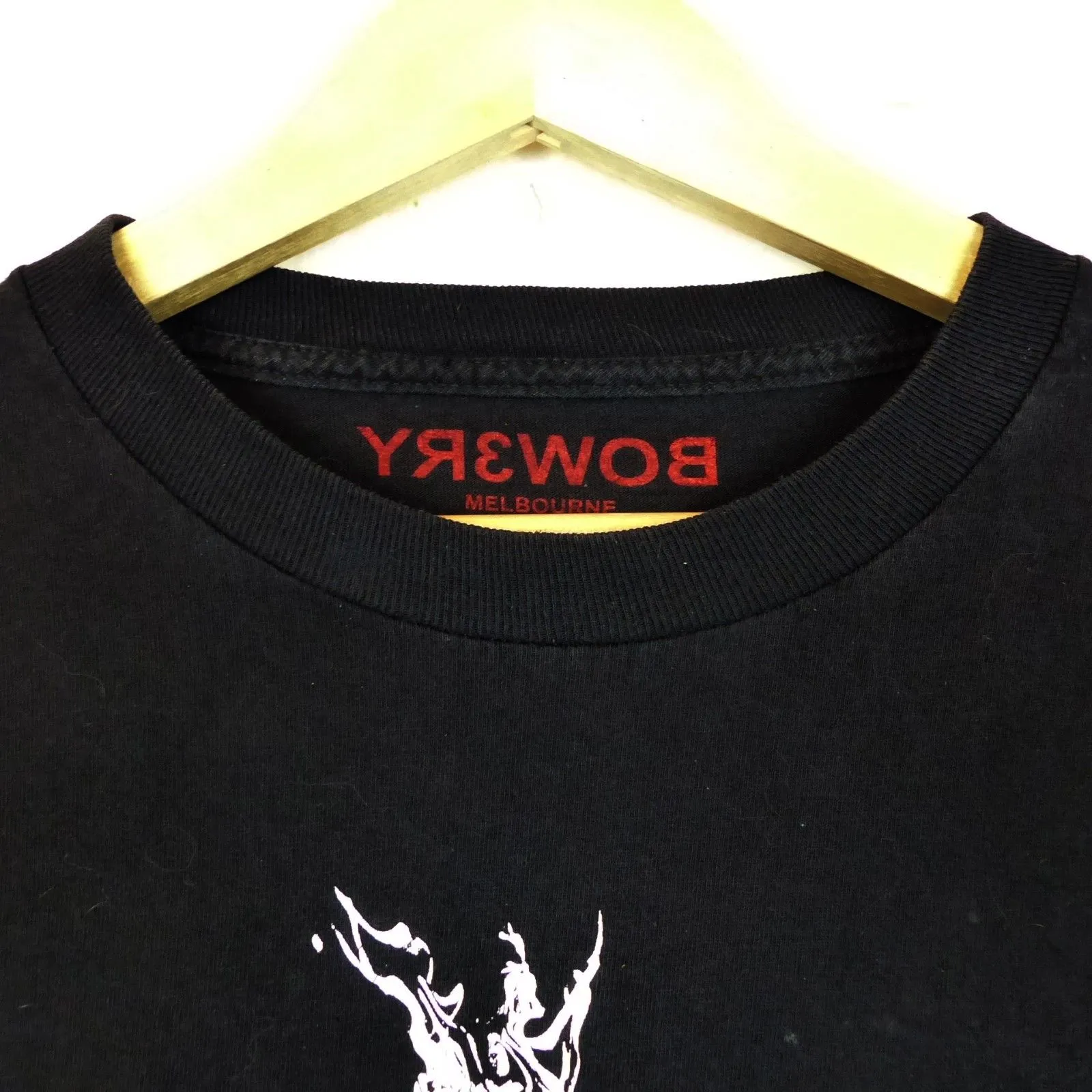 BOW3RY Crop Shirt Womens L Black Apocalypse Project Death Skull LS Graphic Skate Size L - Image 3