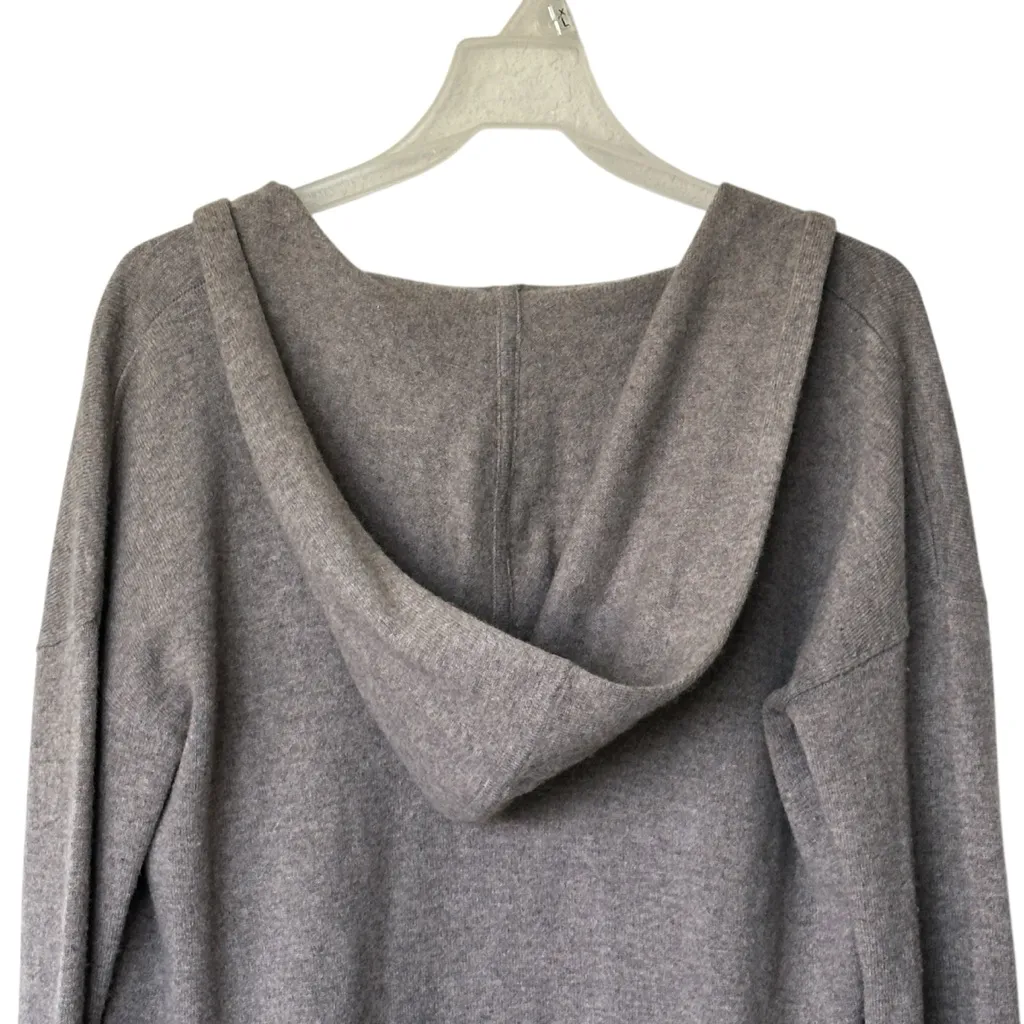 ST. Tropez West 2ply cashmere Gray Hooded cardigan Sweater M - Image 7