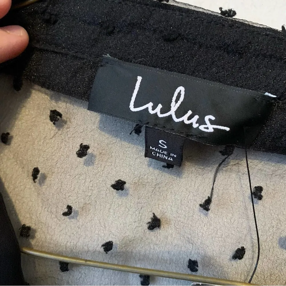 NWT Lulus Black Majorly Chic Organza Swiss Dot Sheer Top - Image 4