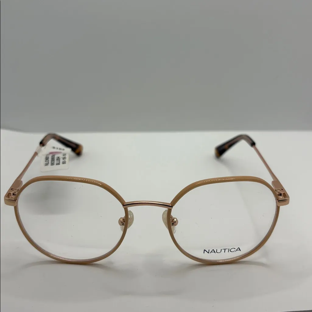 Nautica Women's Rose Gold Glasses hexagonal round 50-19-140 
NWT modern - Image 2