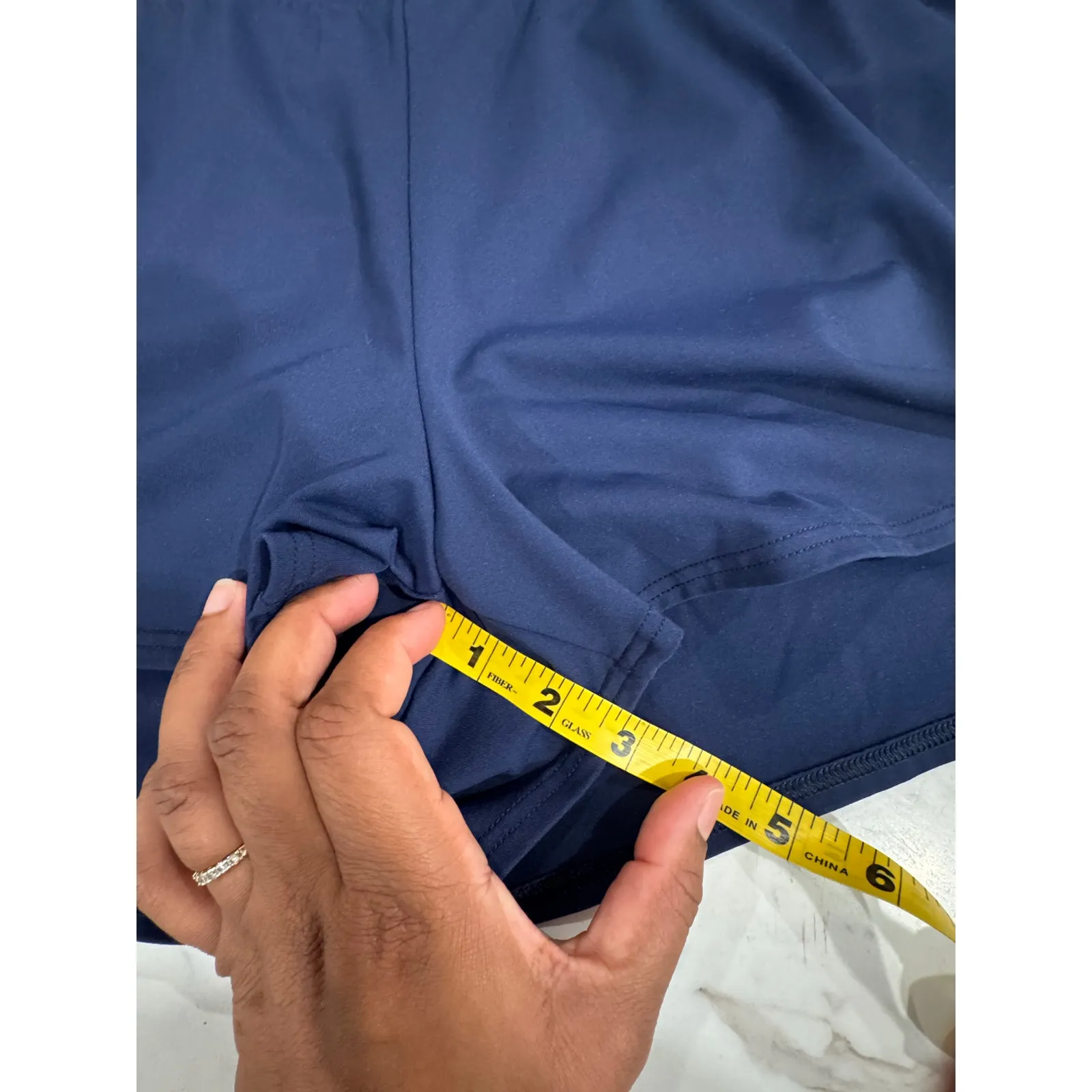 Lands’ End Swim Shorts Women’s 12 Navy Blue Swim Bottoms Lined - Image 4