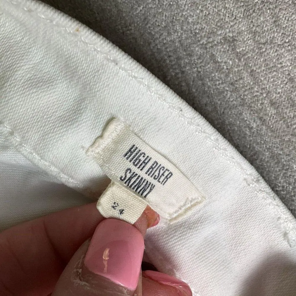 madewell high riser skinny jeans white 24 Stretch Classic 5 Pocket - Image 5