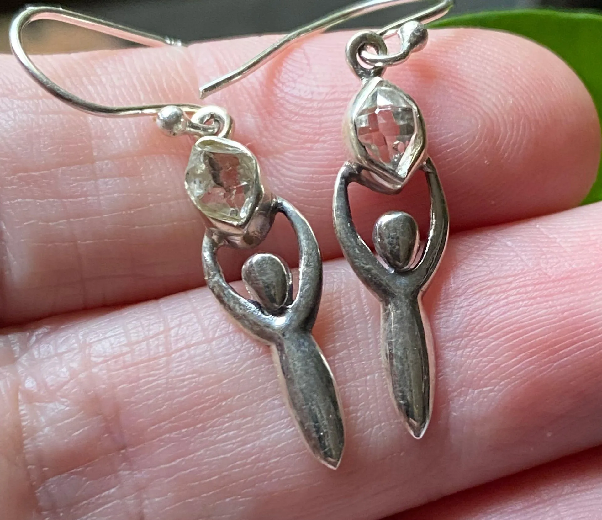 Sterling silver Herkimer Diamond Goddess Earrings - Image 3