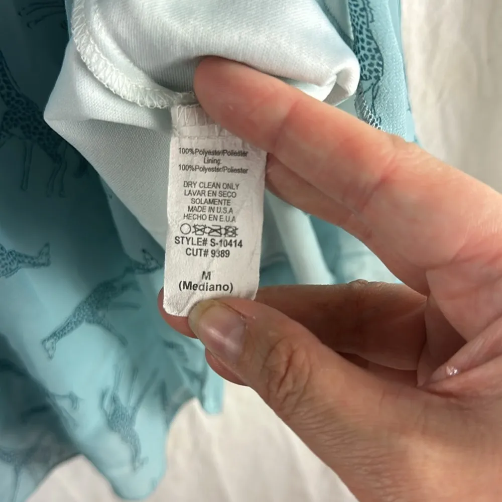 Final Touch Blue Giraffe Print Midi Skirt SIze Medium - Image 5