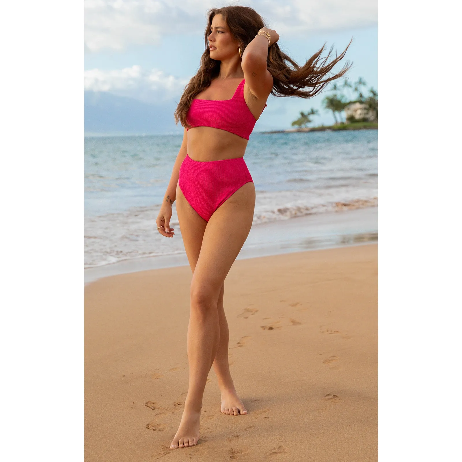 Show Me Your Mumu Sail Bikini Bottom in Dragonfruit Punch Pink L - Image 4