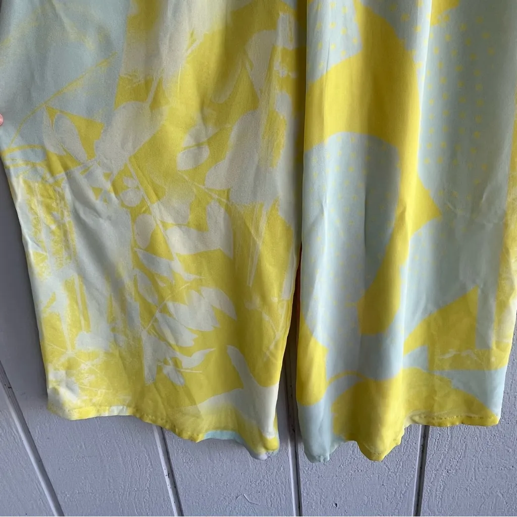 Christian Lacroix Silk Vintage Abstract Print Palazzo Pants Yellow Blue Pink - Image 5