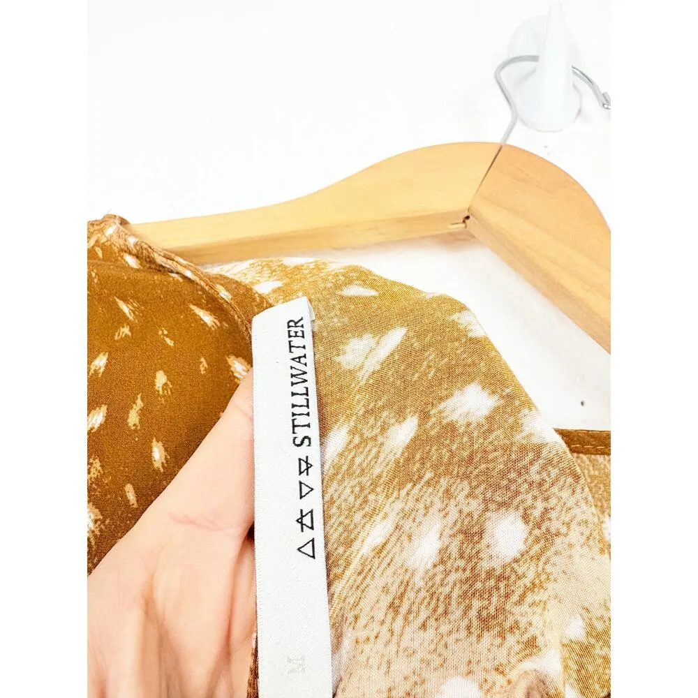 Stillwater Don't Look Back Mini Dress Medium Animal Print Long Sleeve Aline - Image 5