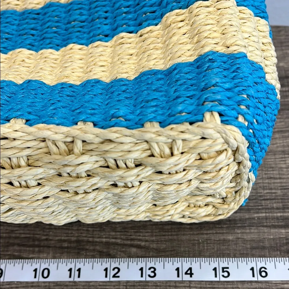 Striped Beach Tote Bag Blue - Image 10