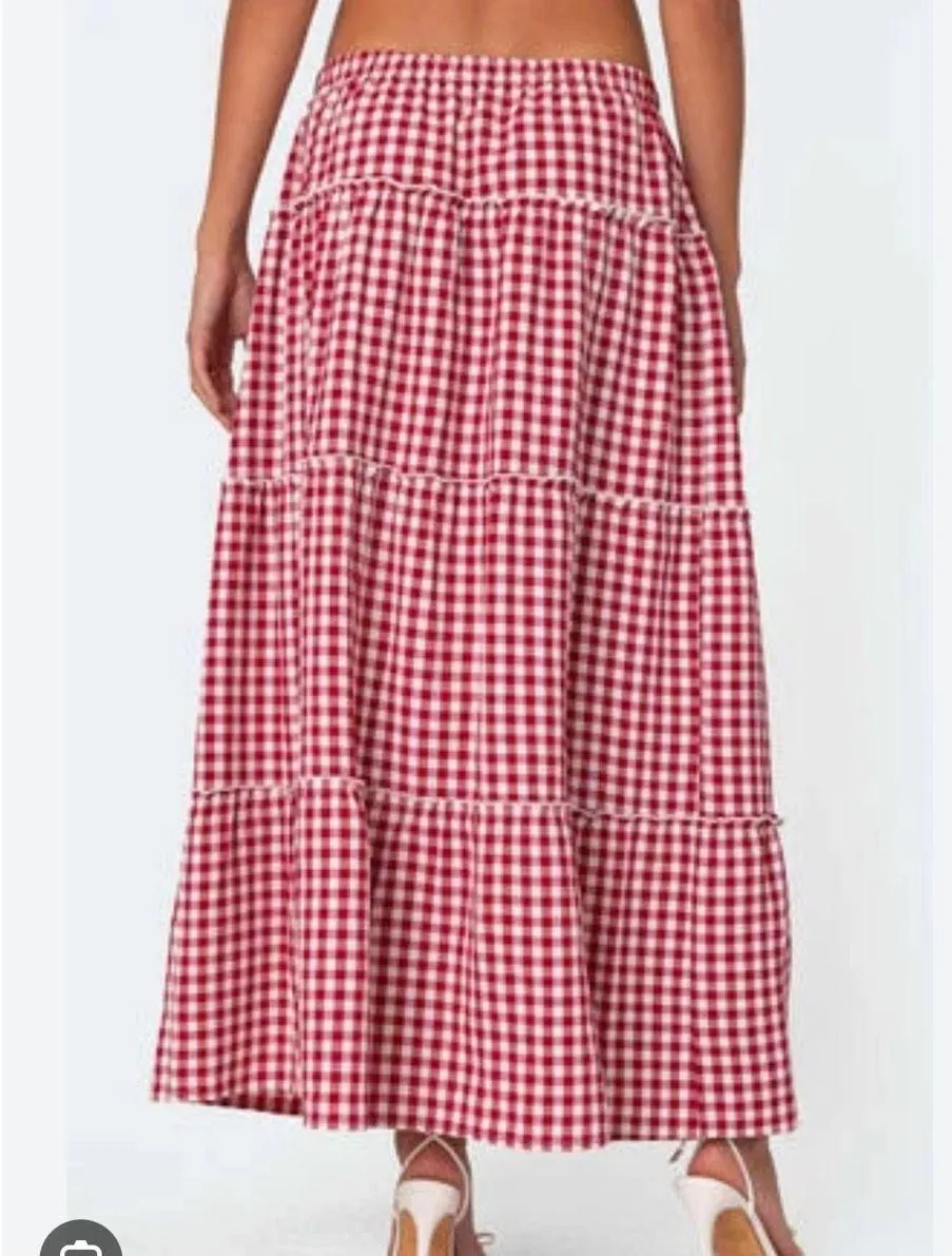 Edikted Gingham Maxi Skirt - Image 2