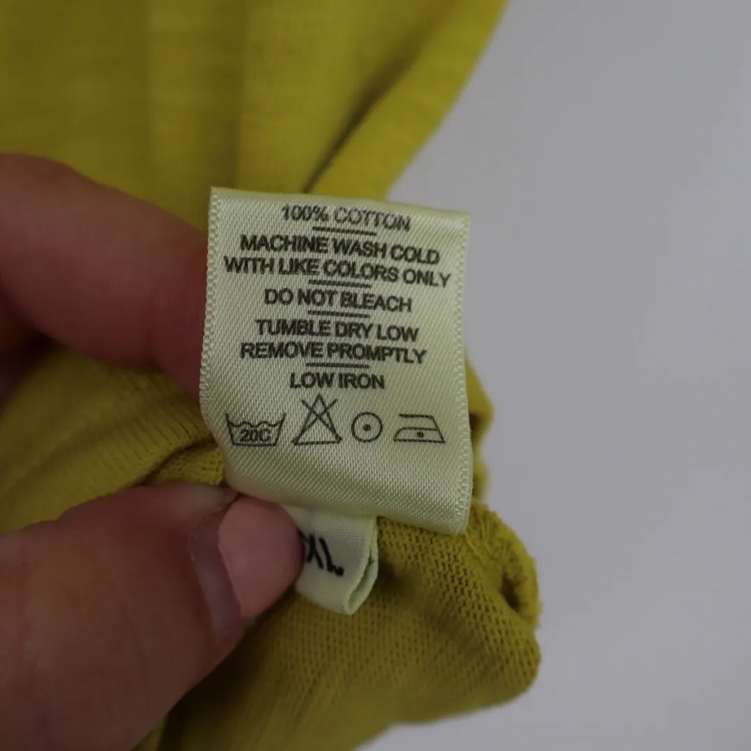 American Giant Women's Classic Cotton Crew Tee USA Made Size XL Yellow - Image 4