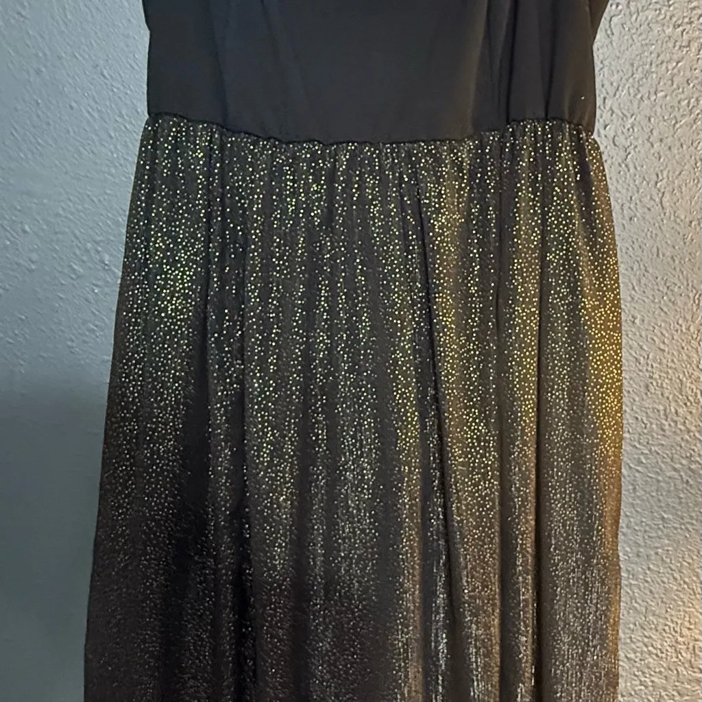 Torrid Elegant Black and Gold Women's High, Low Dress - Image 2