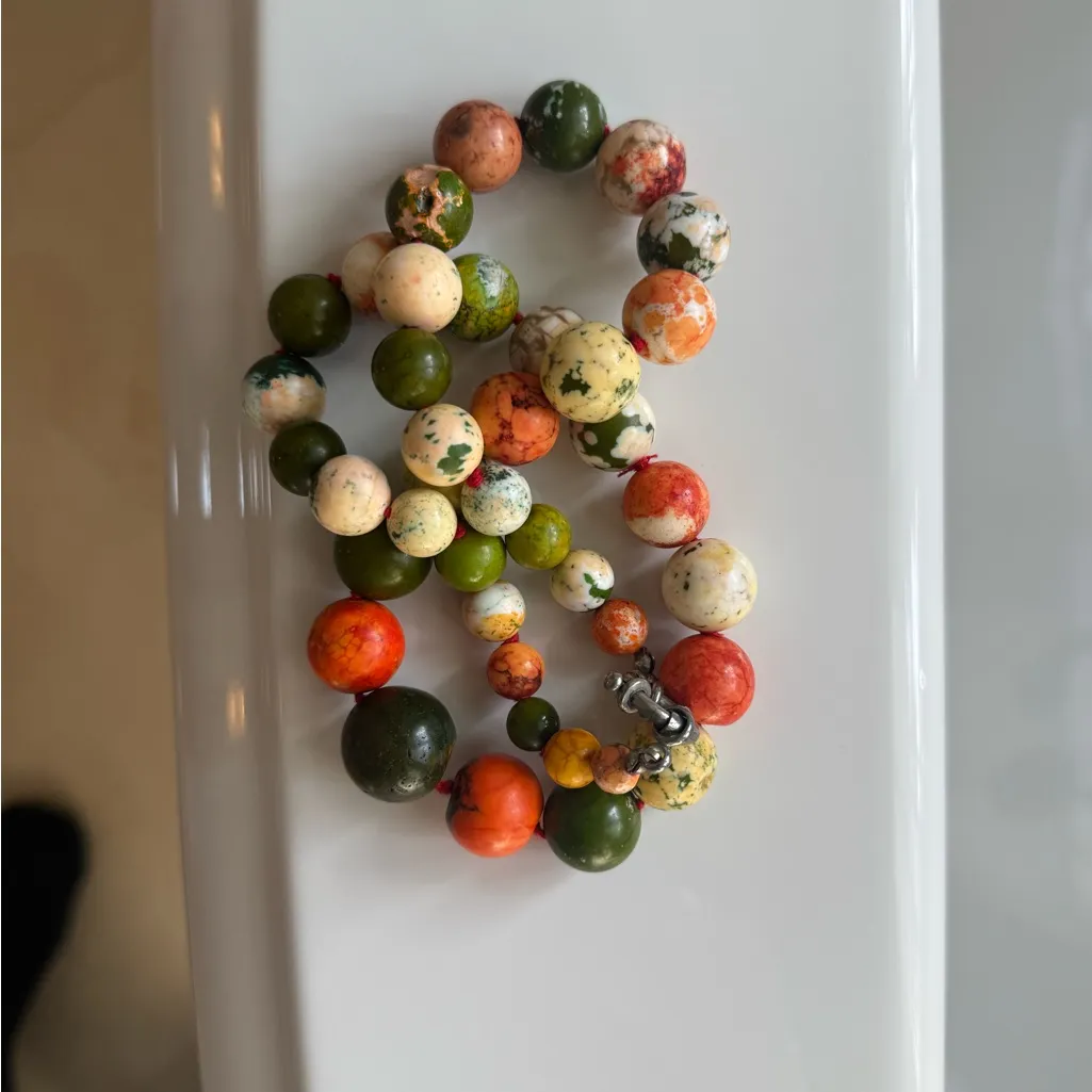 Multicolor Jasper Bead Necklace – Earth Tone Statement Piece - Image 6