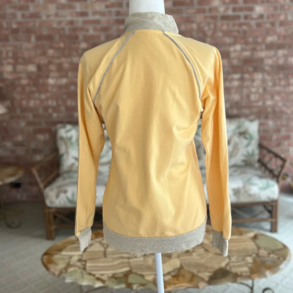 New York Laundry Jacket Knit Full Zip Yellow S Cotton Terry Cloth Lined Spring - Image 13