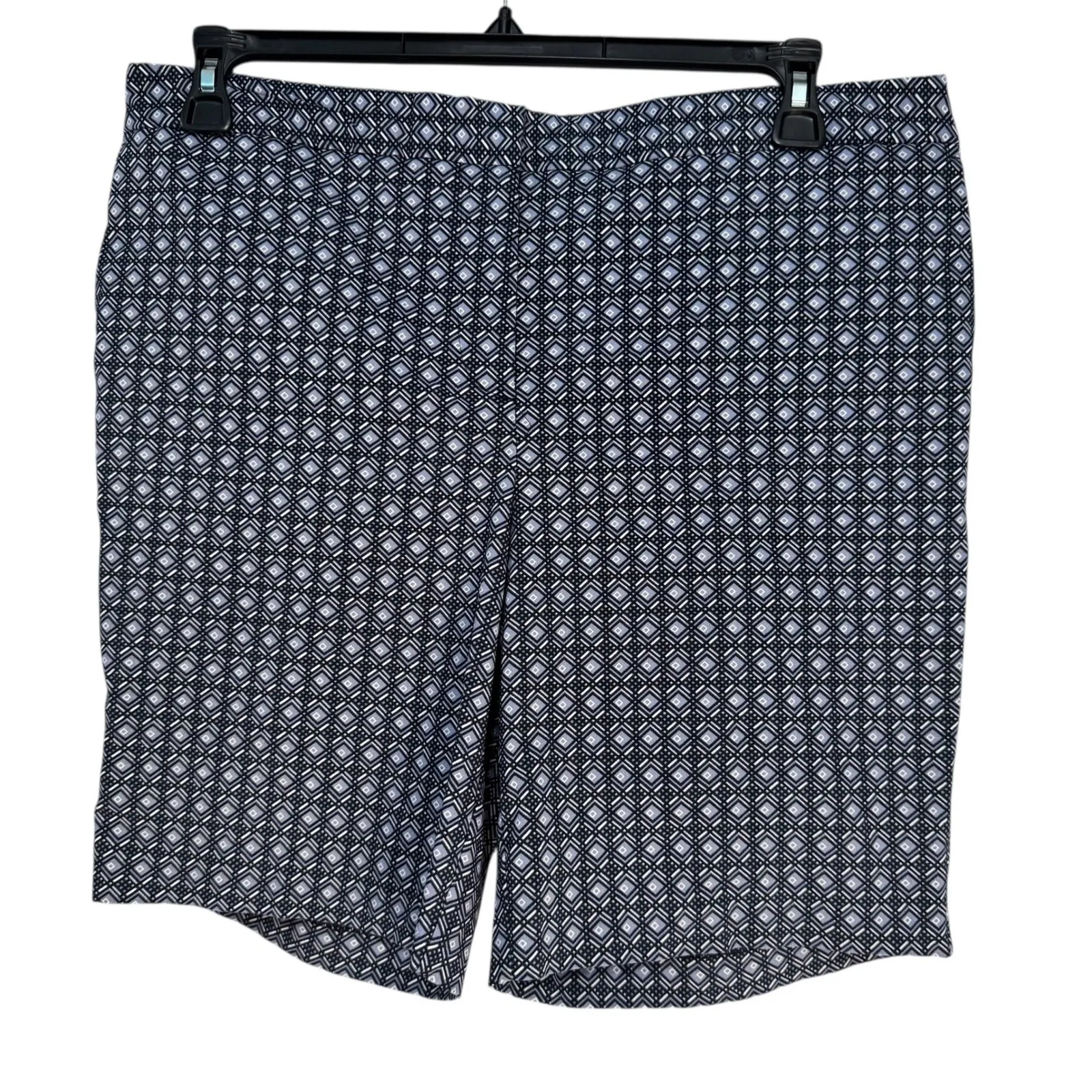 Mario Serrani Italy Womens Size 14 Comfort Stretch Short Tummy Control Geometric Black - Image 8