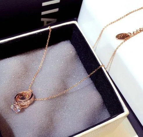 14K Rose Gold Plated Ring Pendant Necklace - Image 7