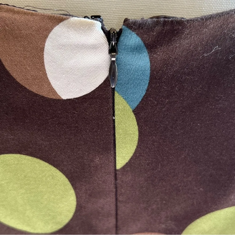 JESSICA HOWARD Brown Polka Dot Print Cotton Sleeveless Sheath Dress Size 12 - Image 6