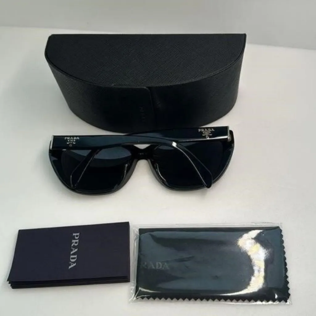 💯- New Authentic PRADA  Acetate Sunglasses SPR 16X-F Black - Image 8