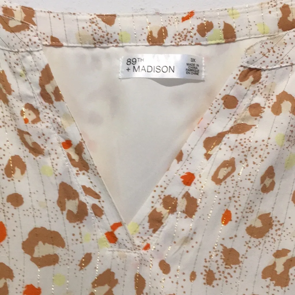 New Women’s 89th & Madison Leopard Print Lined Maxi Dress Size 2X Tan - Image 10