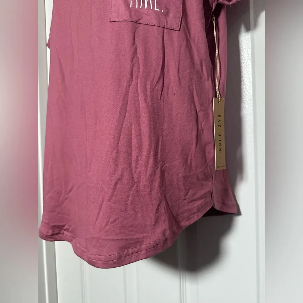 NWT Rae Dunn Pink Wine Talk Cute Wine Lover Short Sleeve T-Shirt Women’s Blouse - Image 4