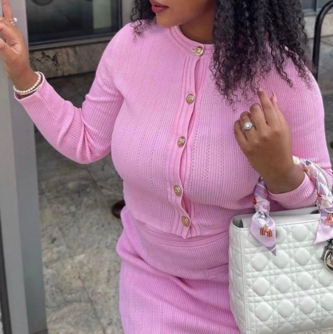 nwt ribbed knitted button up cardigan sweater top - Image 3