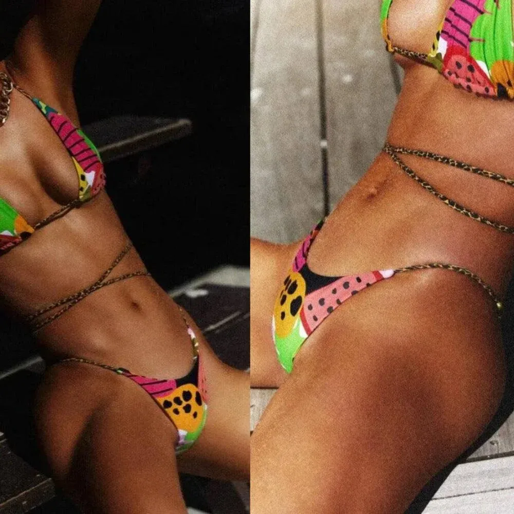 Free People It's Now Cool The String Pant in Tropicool Size Medium NWT $70 - Image 10