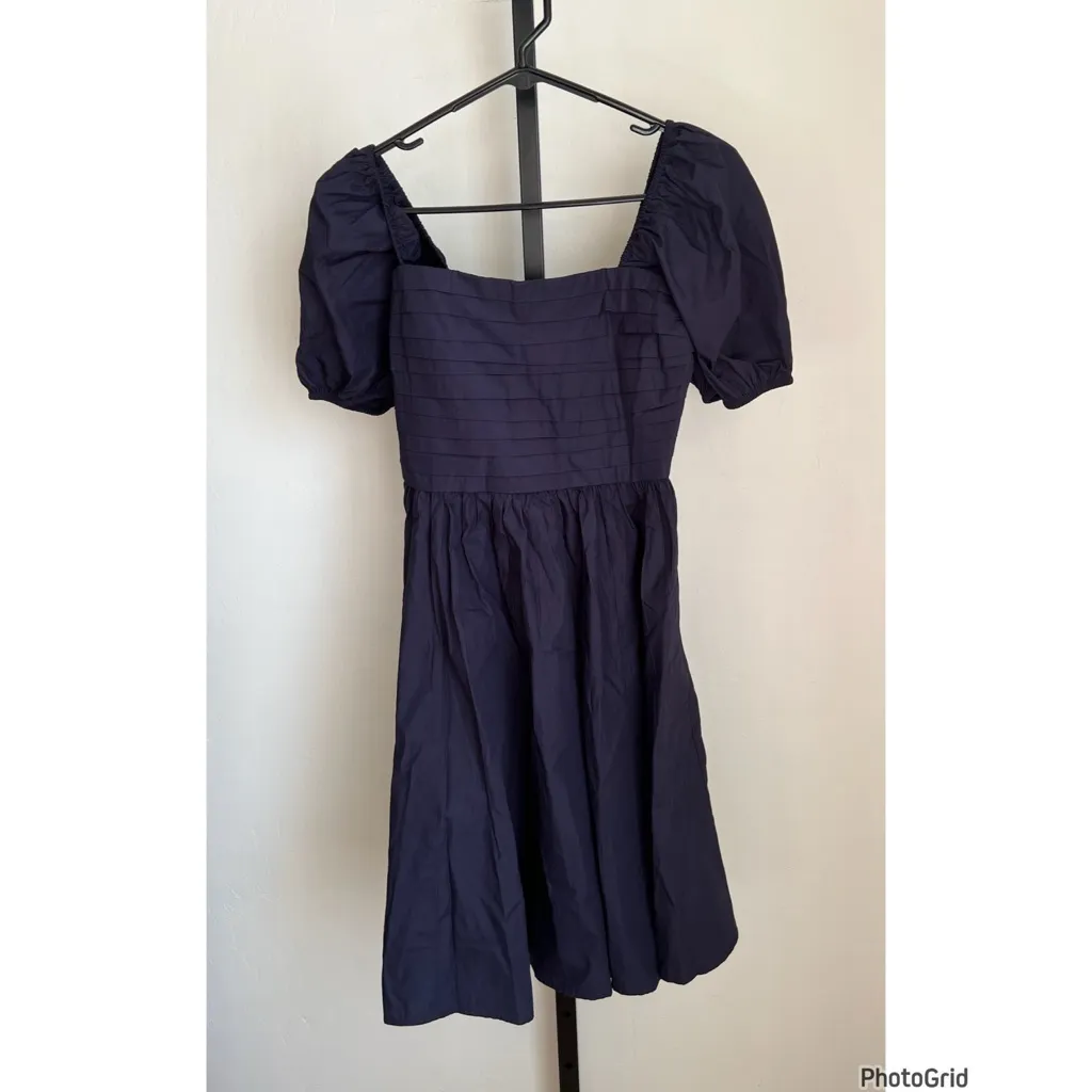 Quince 100% Cotton Ruched Navy Mini Dress XS New With Tags - Image 2