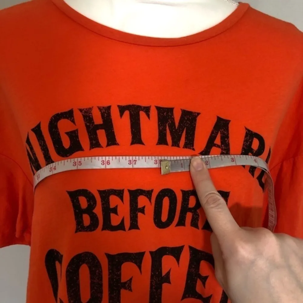 NWOT Nightmare Before Coffee Sleep Tee T-Shirt New Nightgown Sleepwear Halloween - Image 4