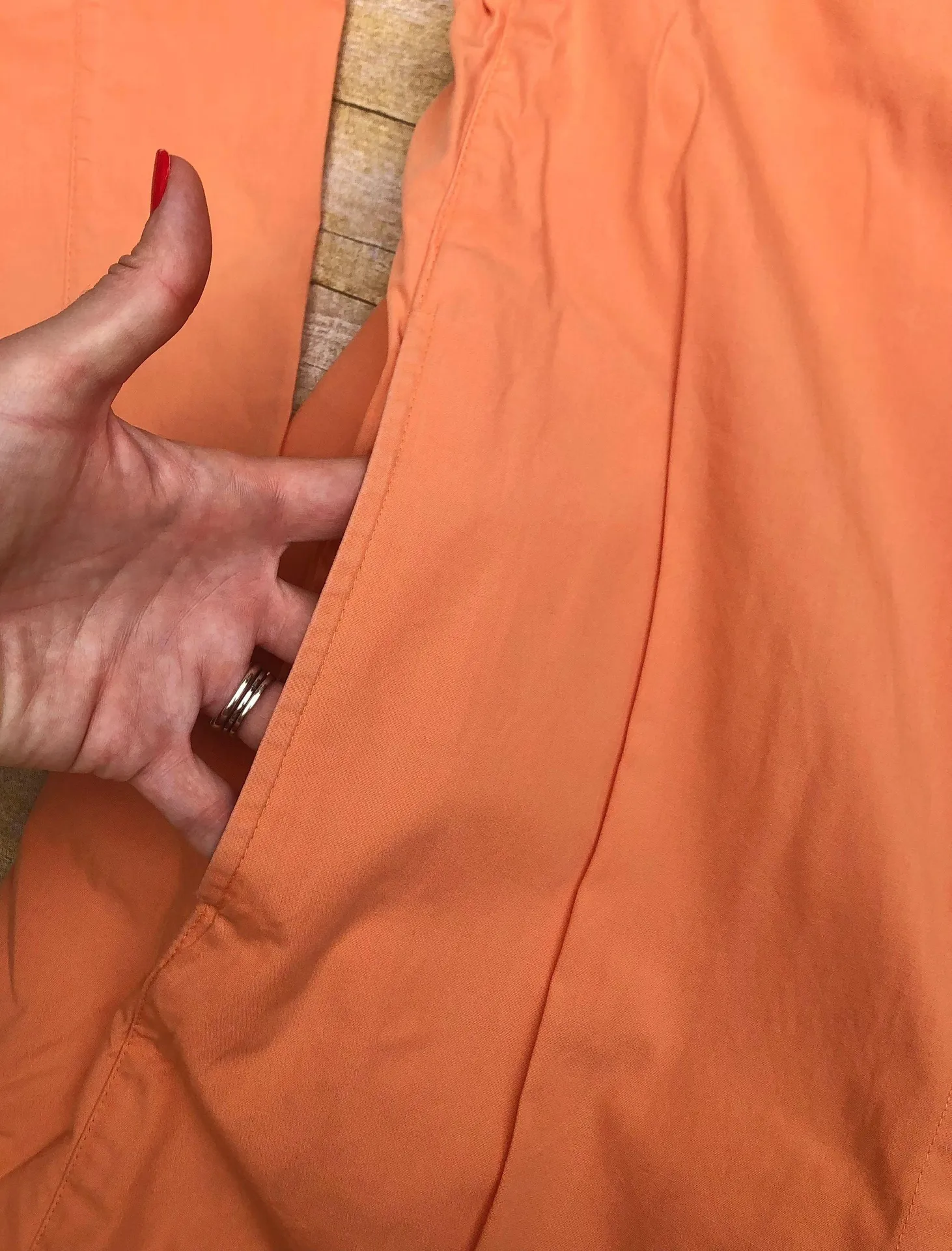 VINTAGE 90’s Peach Rain Coat Long Jacket TRENCH - Image 9