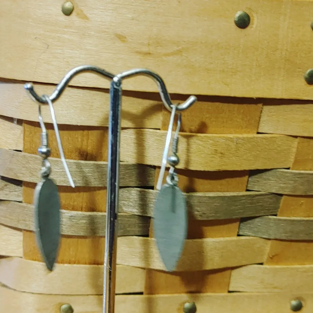 Tribal Mask Face Dangle Earrings Silver Tone Metal Alloy Elongated Oval Teardrop - Image 6