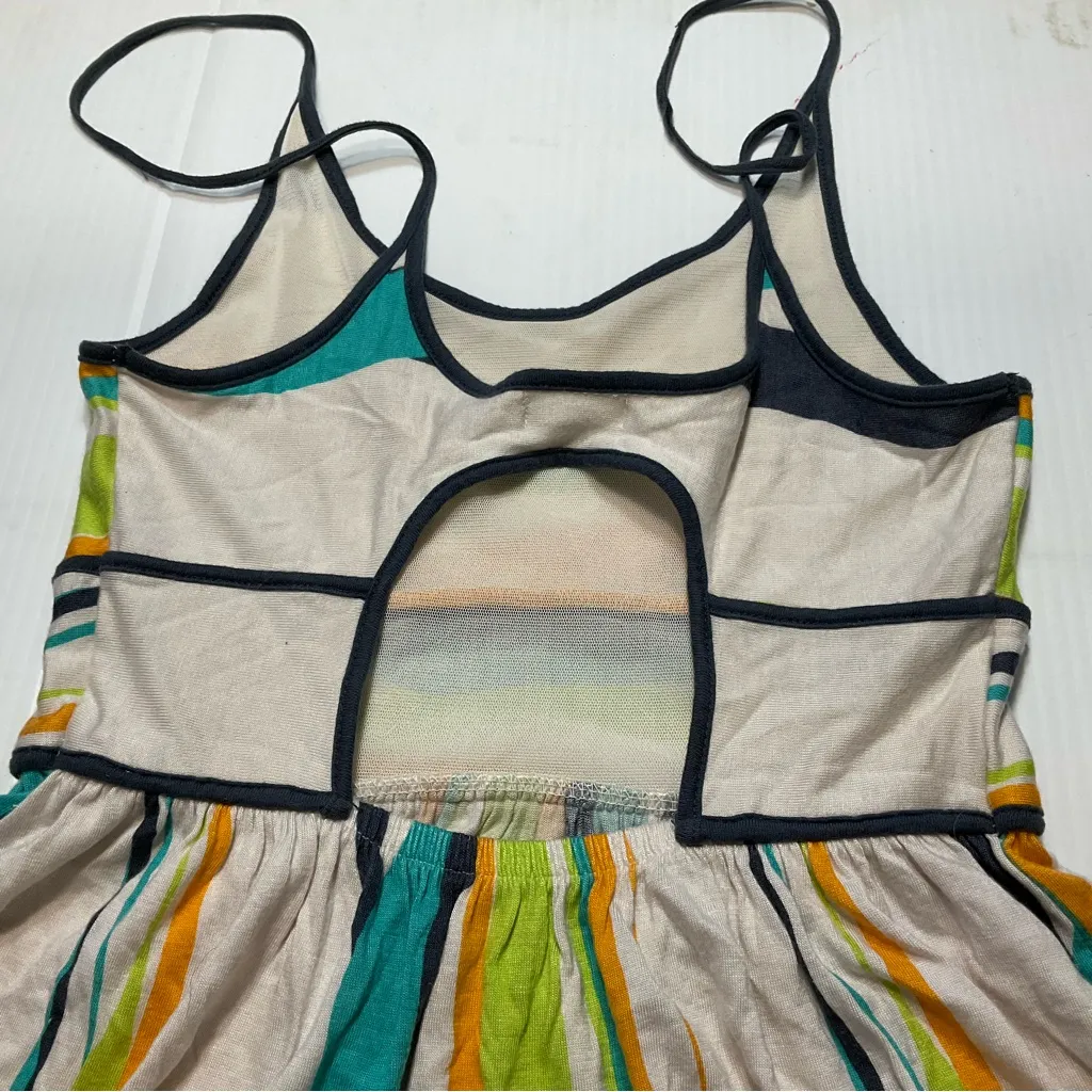 Cooperative SZ XS Rayon Flowy Beachy Key Hole Back Tunic Striped Mini Dress - Image 11