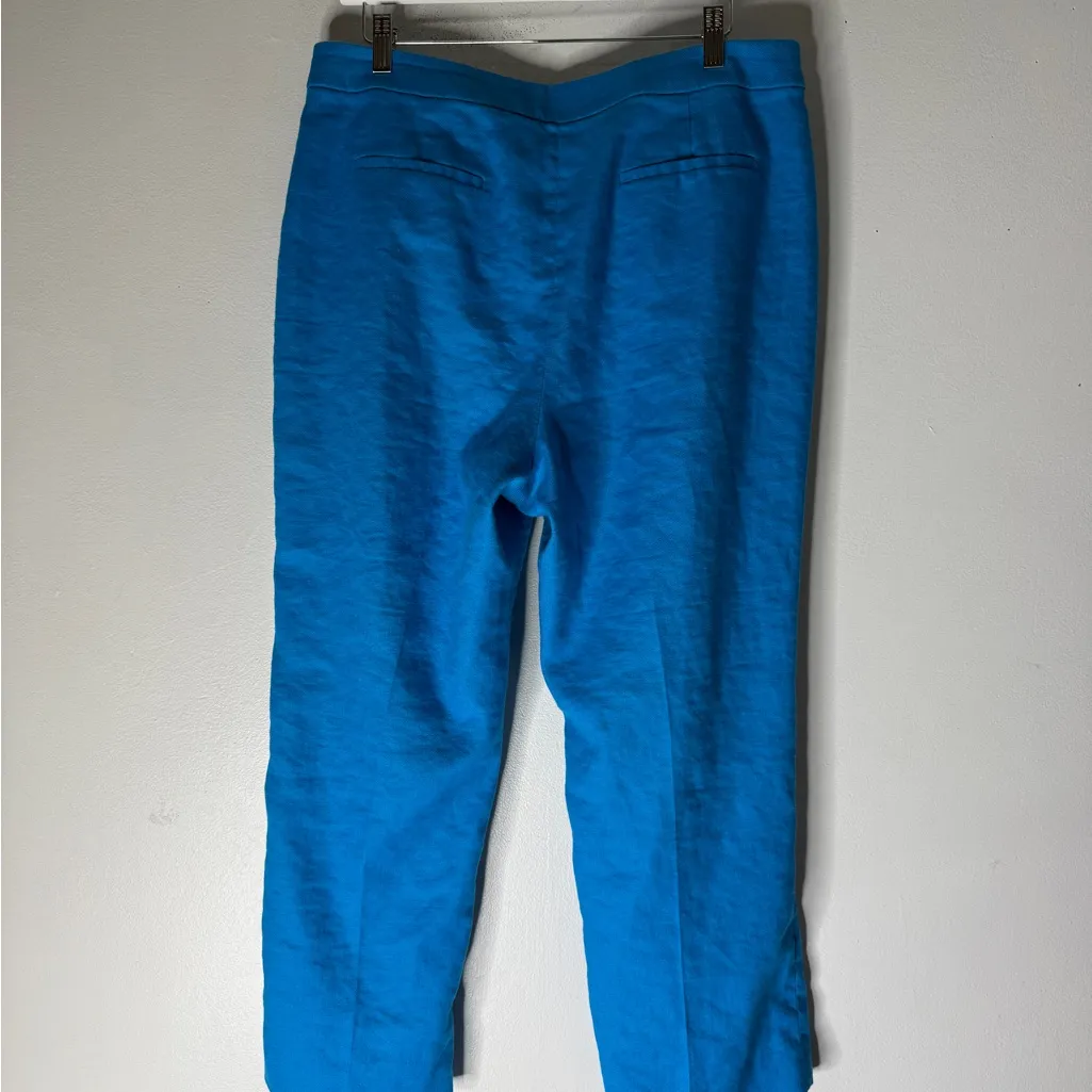 j. crew kate straight-leg pant Linen Blue Size 14 - Image 2