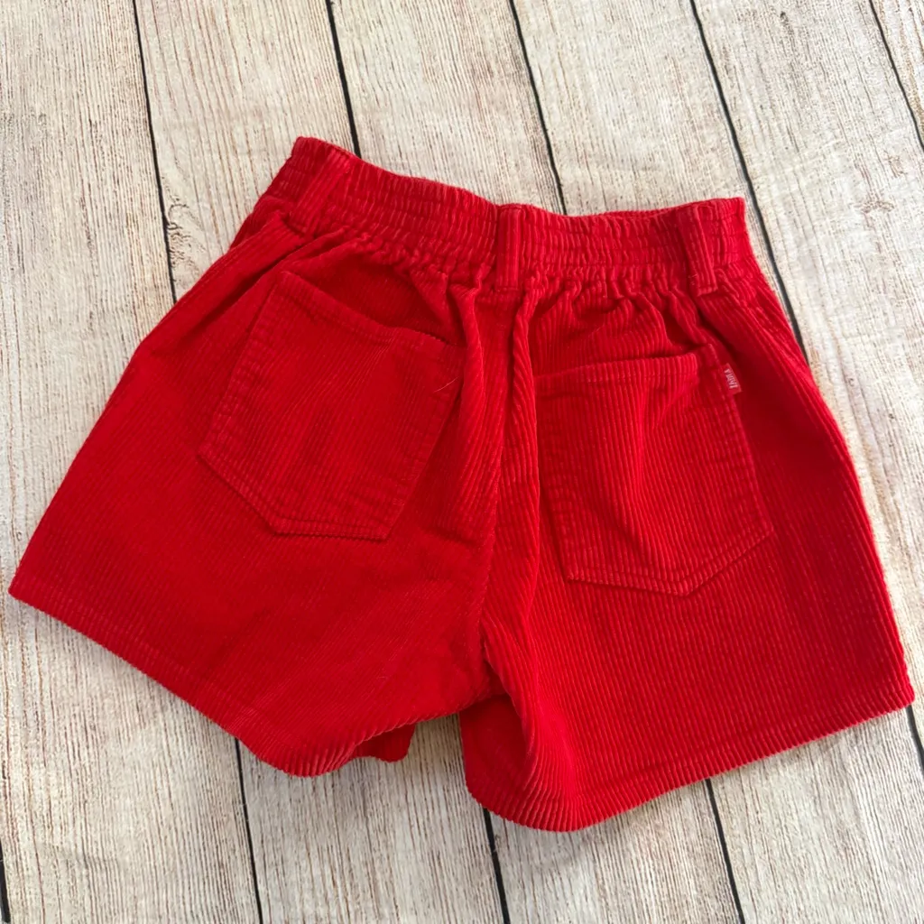 Fifty 7 by Jacks Surfboards Red High Waist Corduroy Beach Shorts Size Small - Image 8