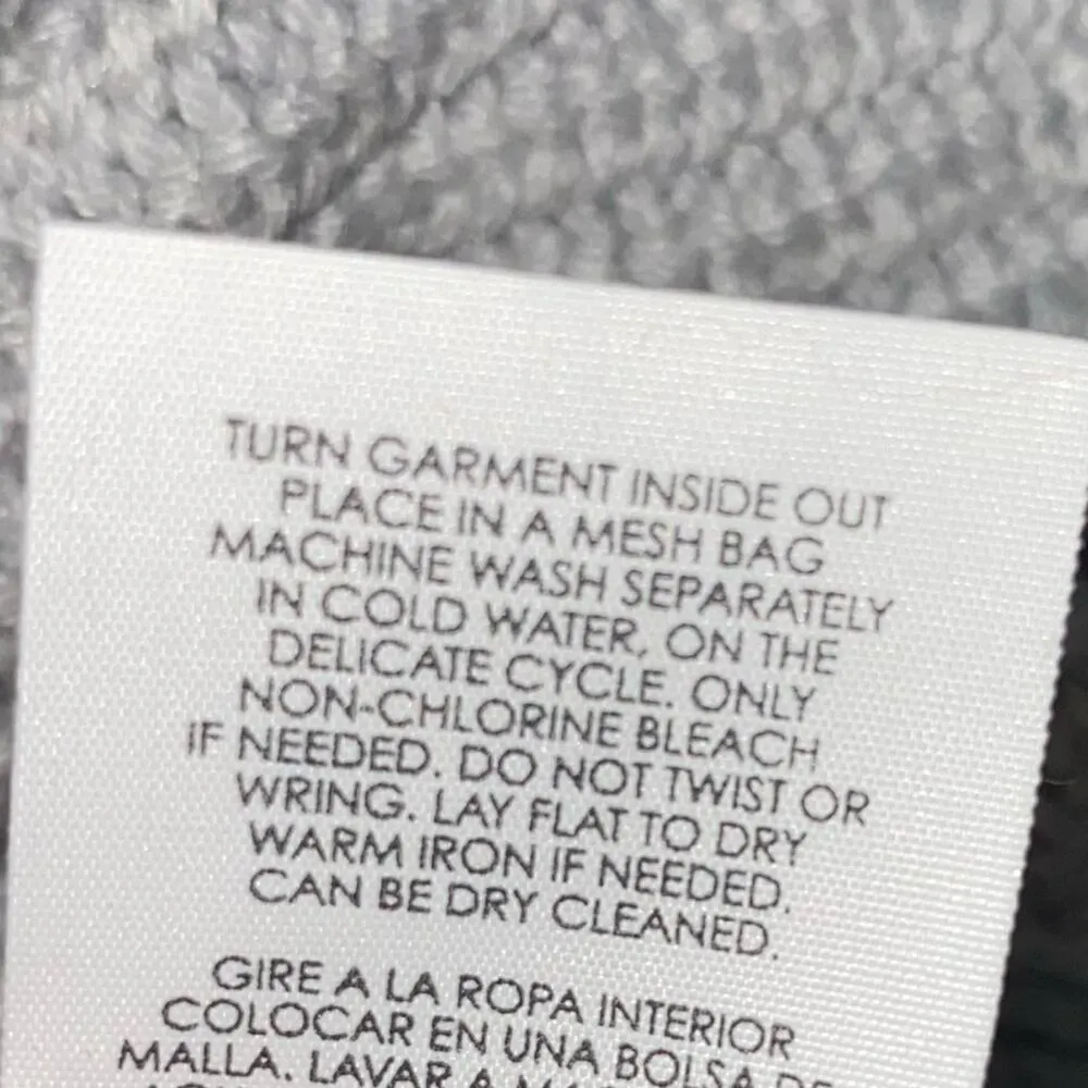 Cabi Gray Deep V Neck Pullover with Side Zip Asymmetrical Hemline Knit Cotton - Image 8