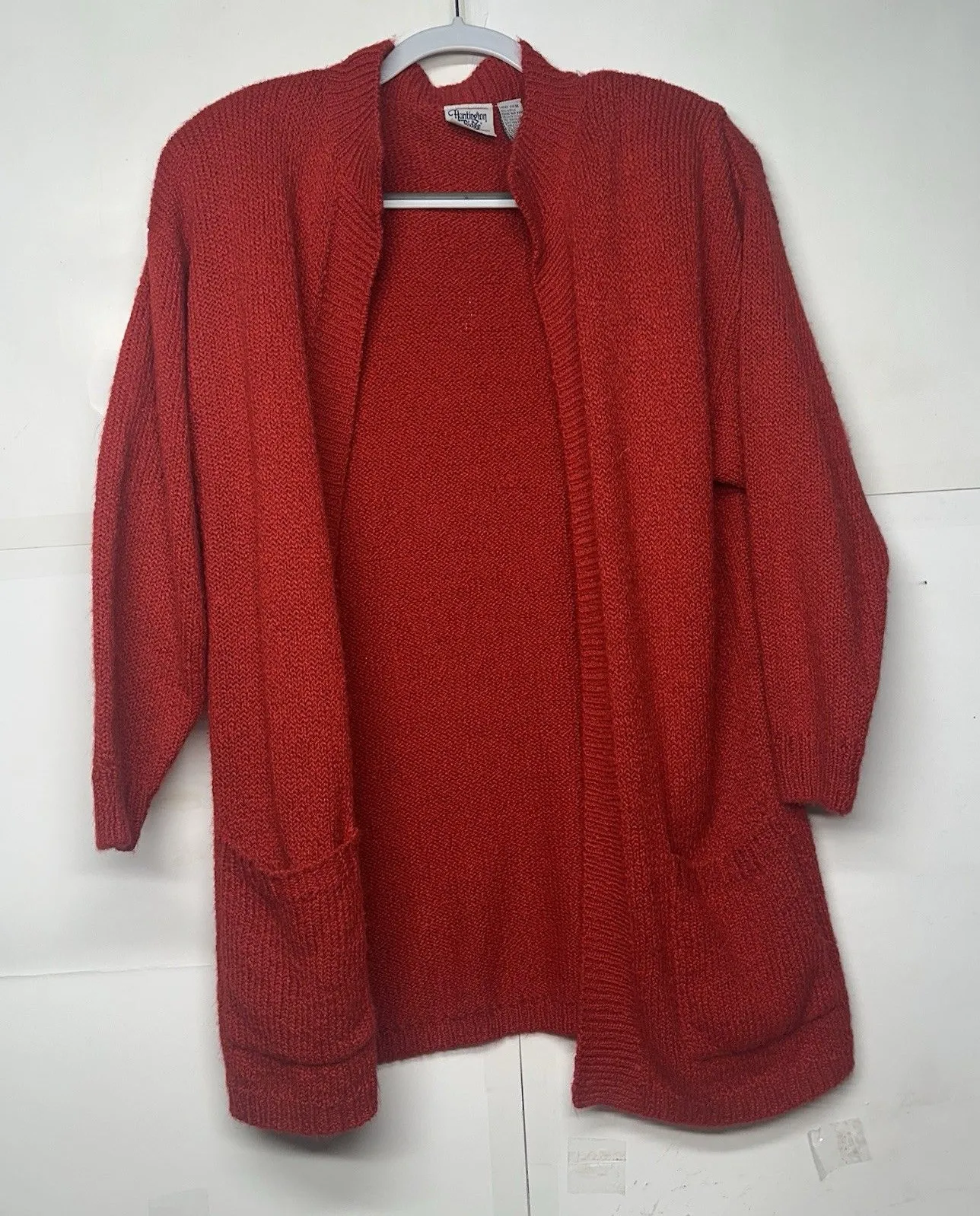 Huntington Ridge Women’s Medium Red Open Front Cardigan Sweater 100% Acrylic - Image 1
