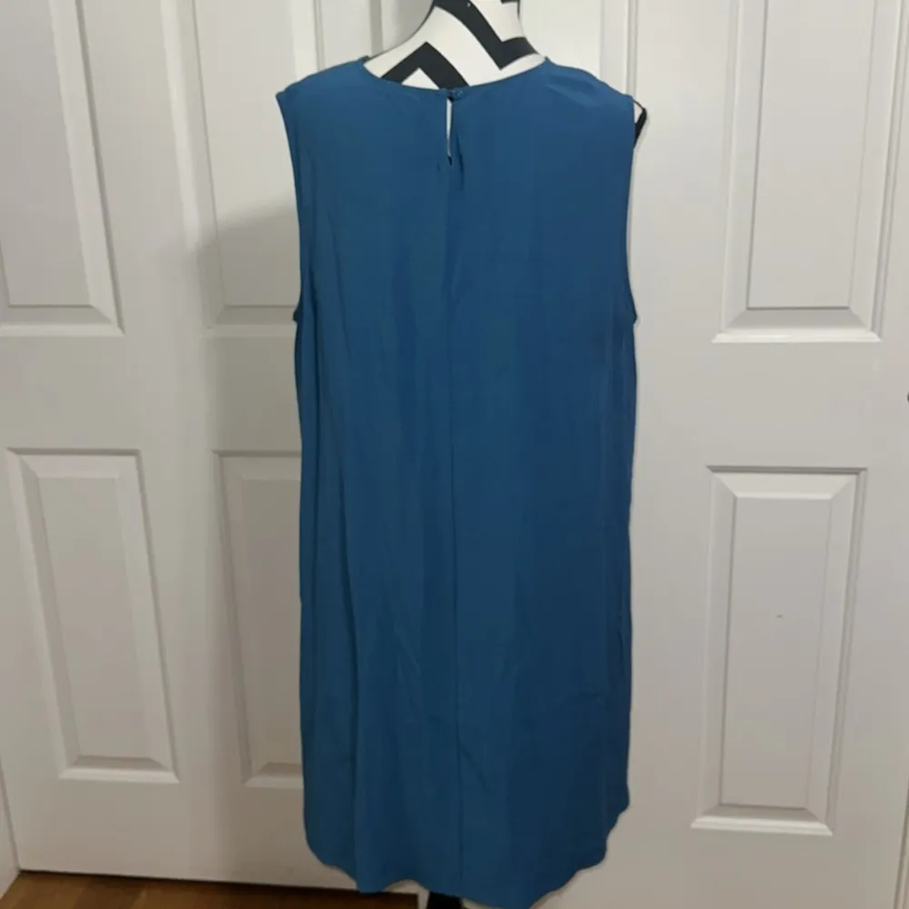 Eileen Fisher Blue Sleeveless Shift Dress - Image 3