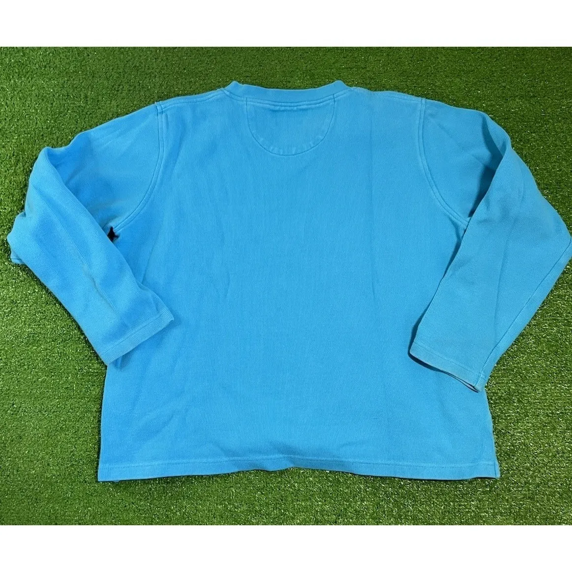 Vintage Masters Gold Sweater Womens XL Long Slv Turquoise Blue Augusta Pullover - Image 6