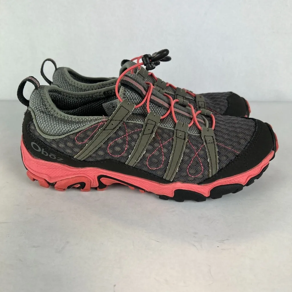 Oboz Sneaker Shoes Womens 8.5 Gray Pink Athletic Low Top‎ Hiking Pull Cord Echo - Image 3