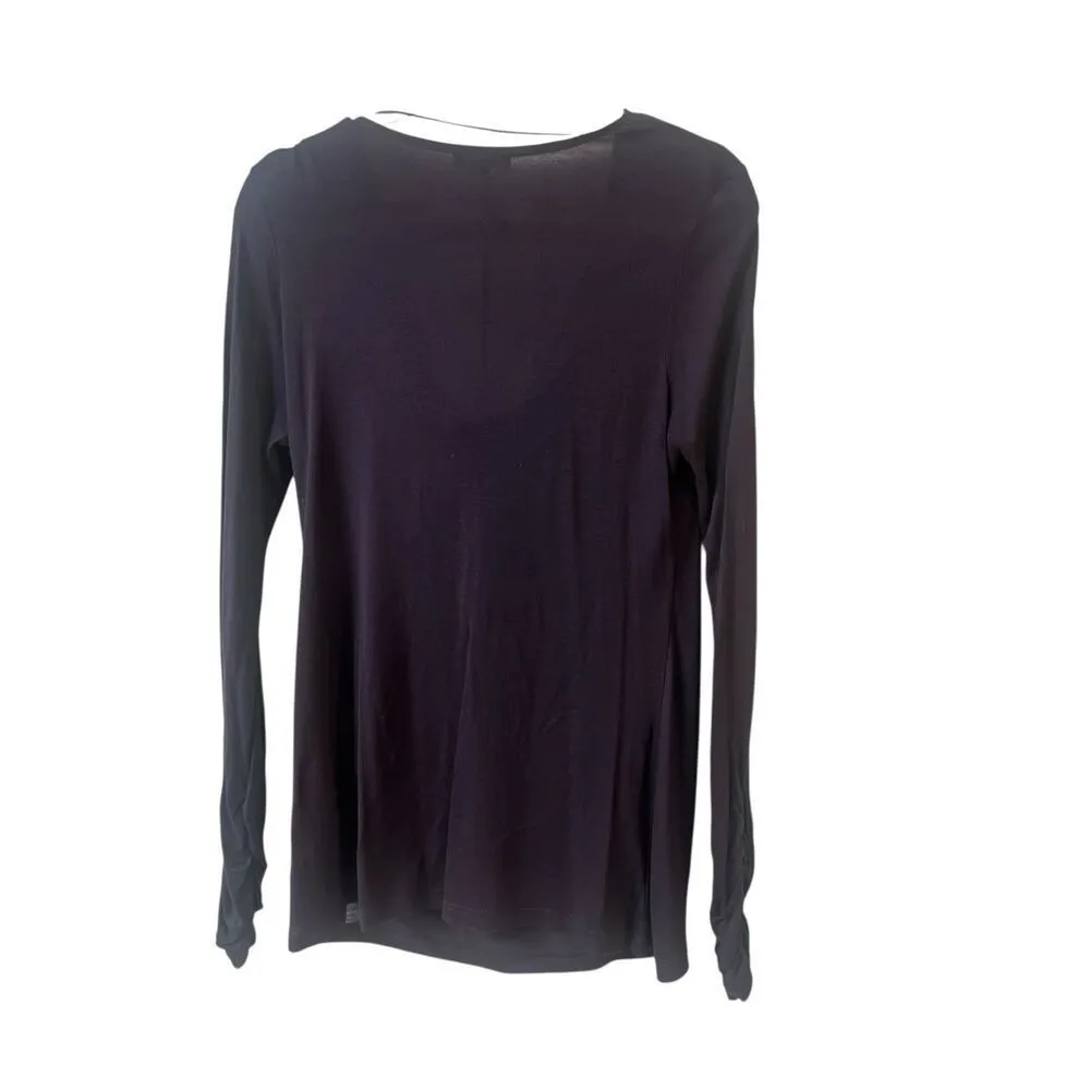 More & More drape neck knit top sparkly sz 40 / medium Purple - Image 2