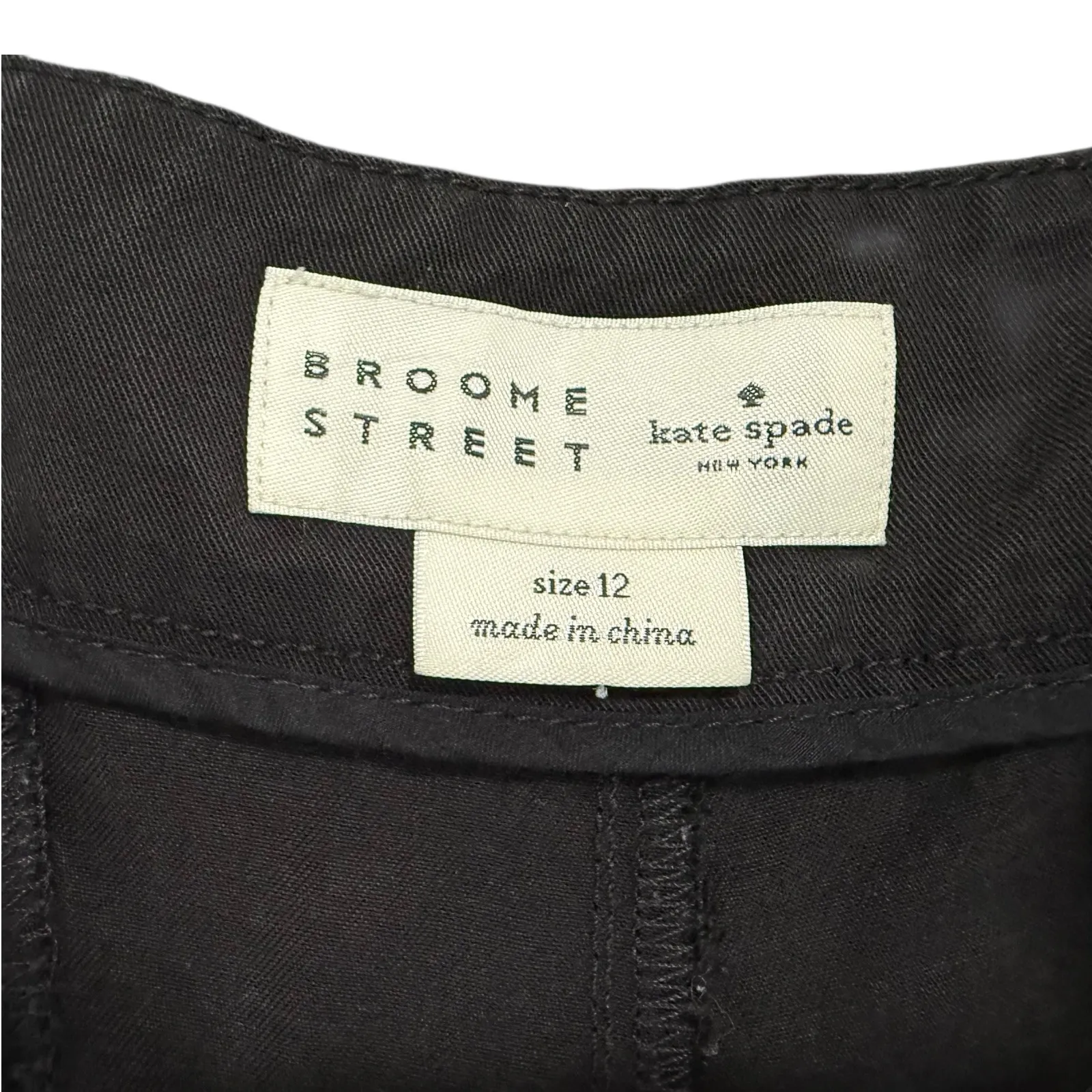 Kate Spade Black‎ Cropped Pants Pleated Elastic Waist Tencel Size 12 Career - Image 5