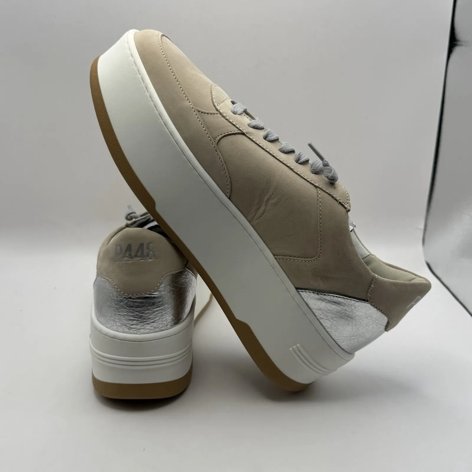 P448 Women's Empire Neutral Platform Sneakers Lace Up EU 39 Streetwear Size 8.5 - Image 3