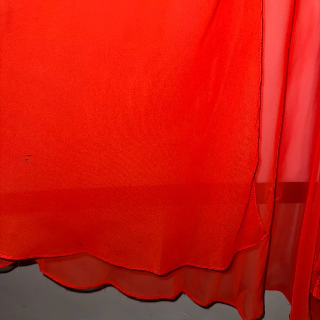 Riva Designs Beaded One Shoulder Formal‎ Red Dress Floor Length Evening Gown Size 0 - Image 9